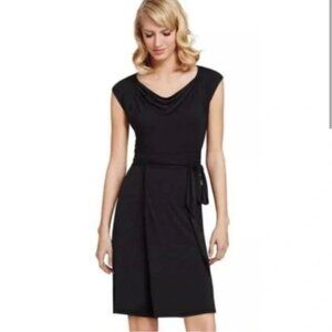 CAbi Black‎ Knit Sleeveless Surplice Dress